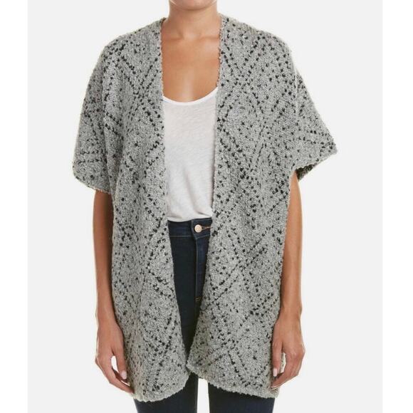 Joie Tweed Boucle Knit Plaid Sweater Cover-Up Cardigan M/L - Picture 2 of 8